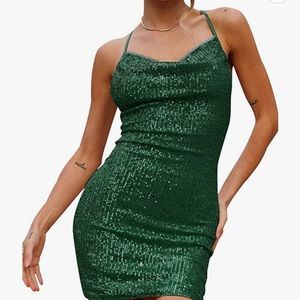 Green cocktail dress